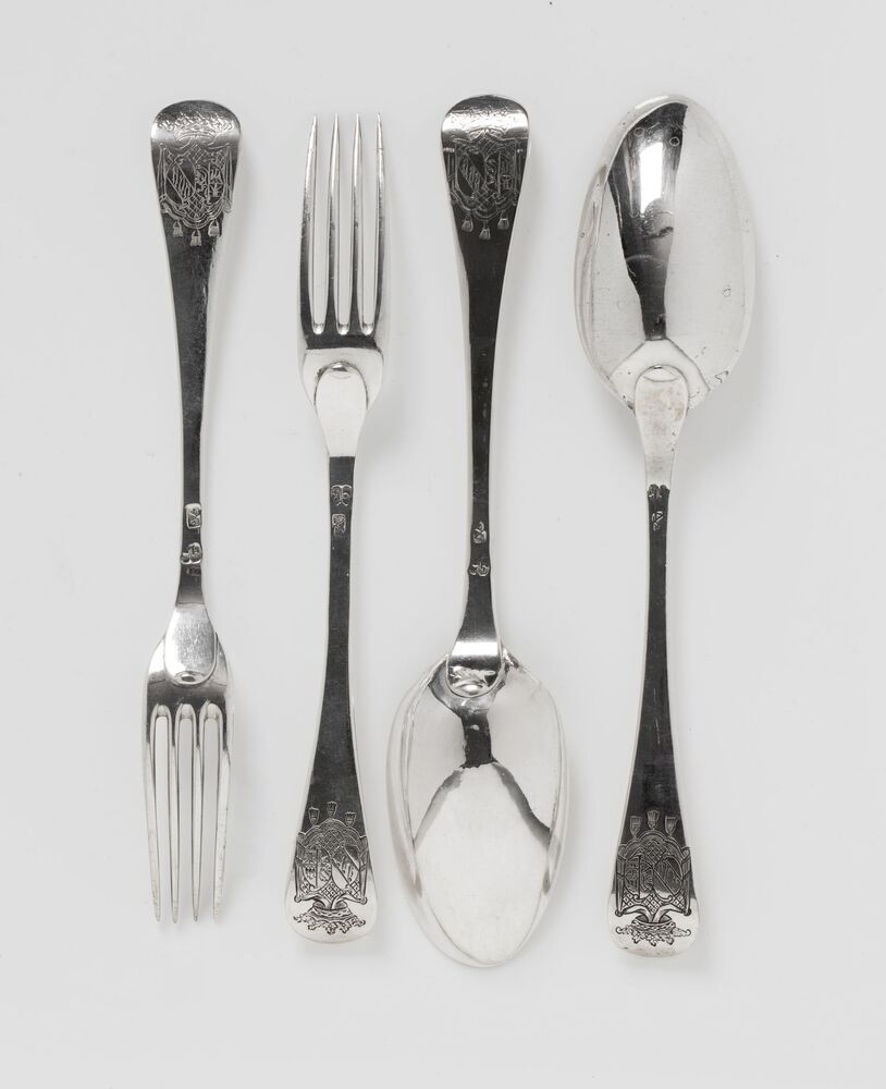 Lepels en vorken met wapen Clant-Gruys