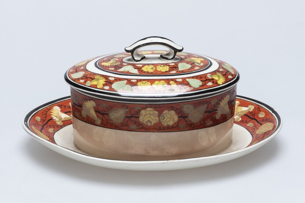 Botervloot met vaste onderschotel en deksel