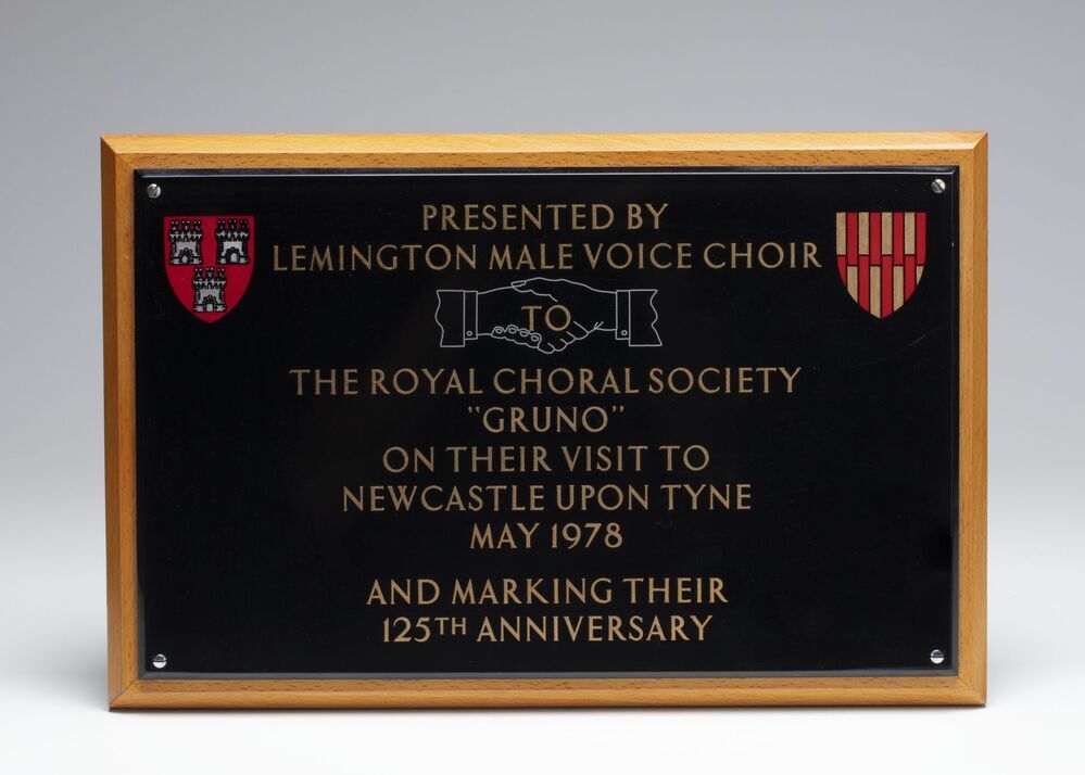 Herinneringsbord Koninklijk Mannenkoor Gruno