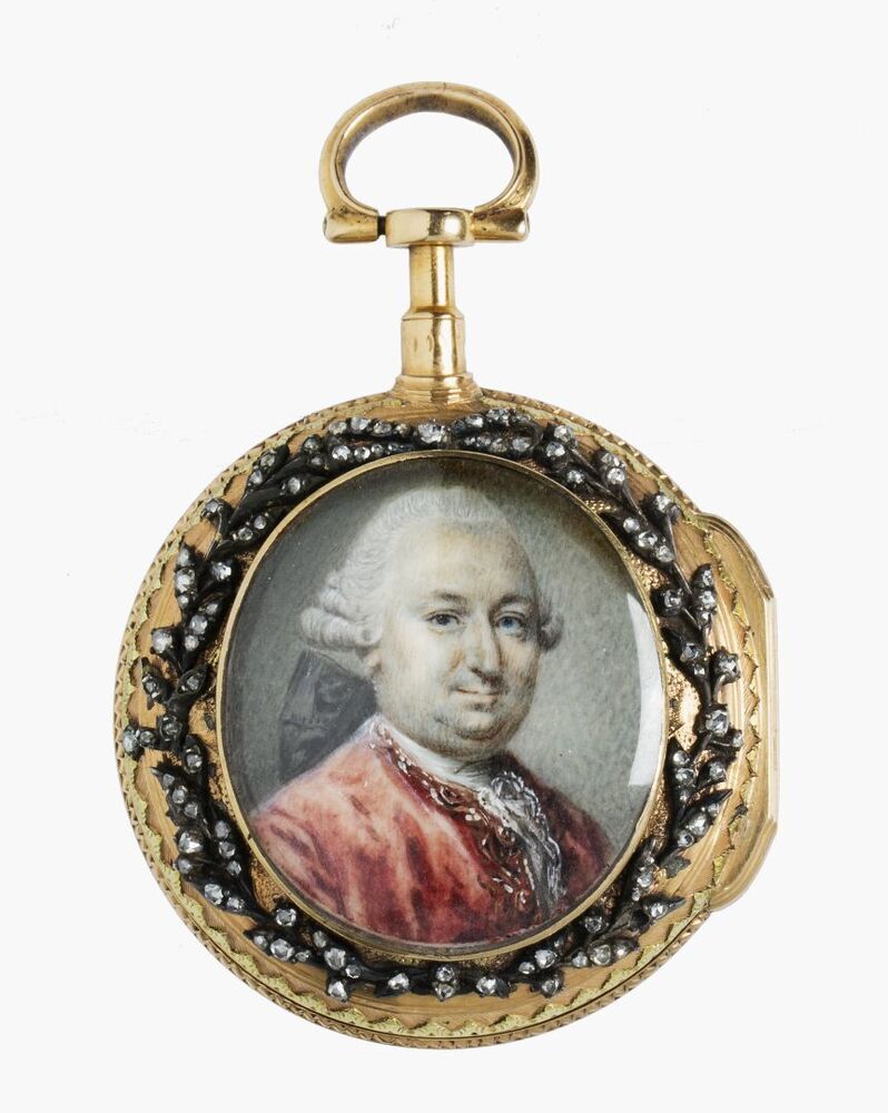 Horloge met portretminiatuur, mogelijk van Maurits Clant