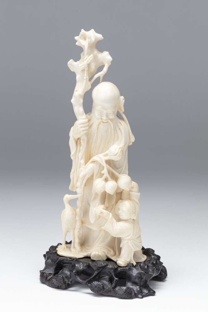 Shou Lao met kind en kraanvogel