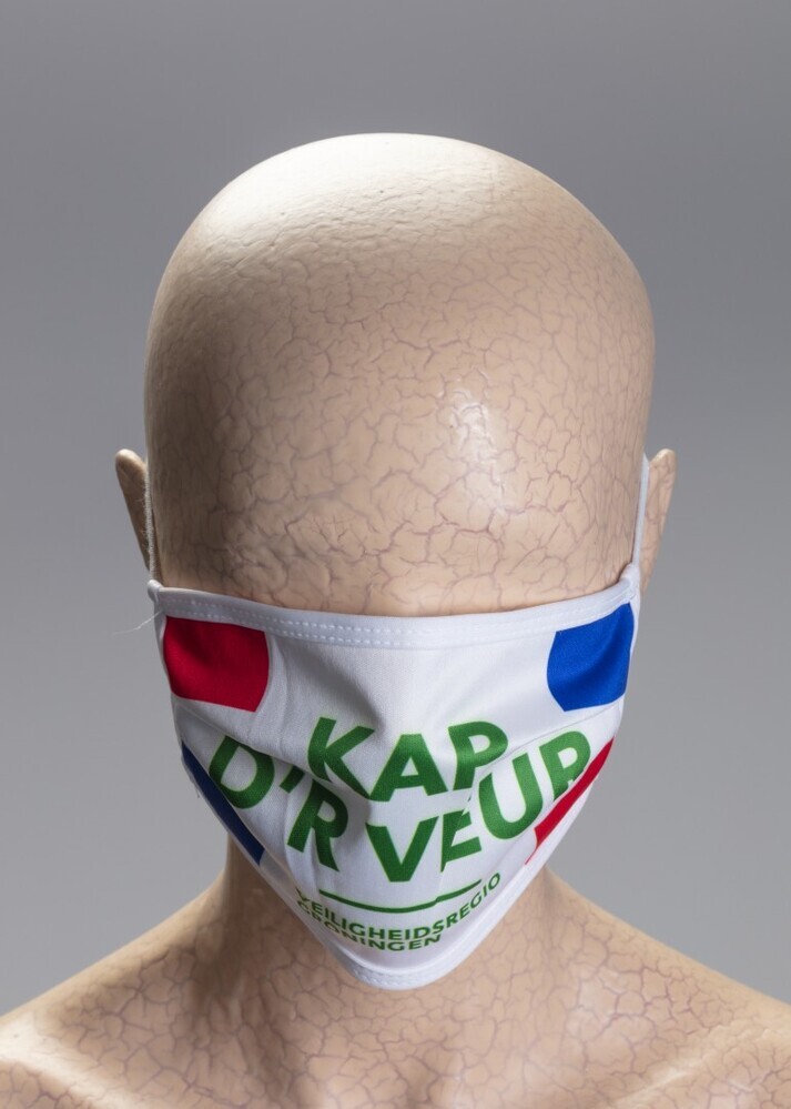 Mondmasker Groninger provincievlag 'kap der veur'