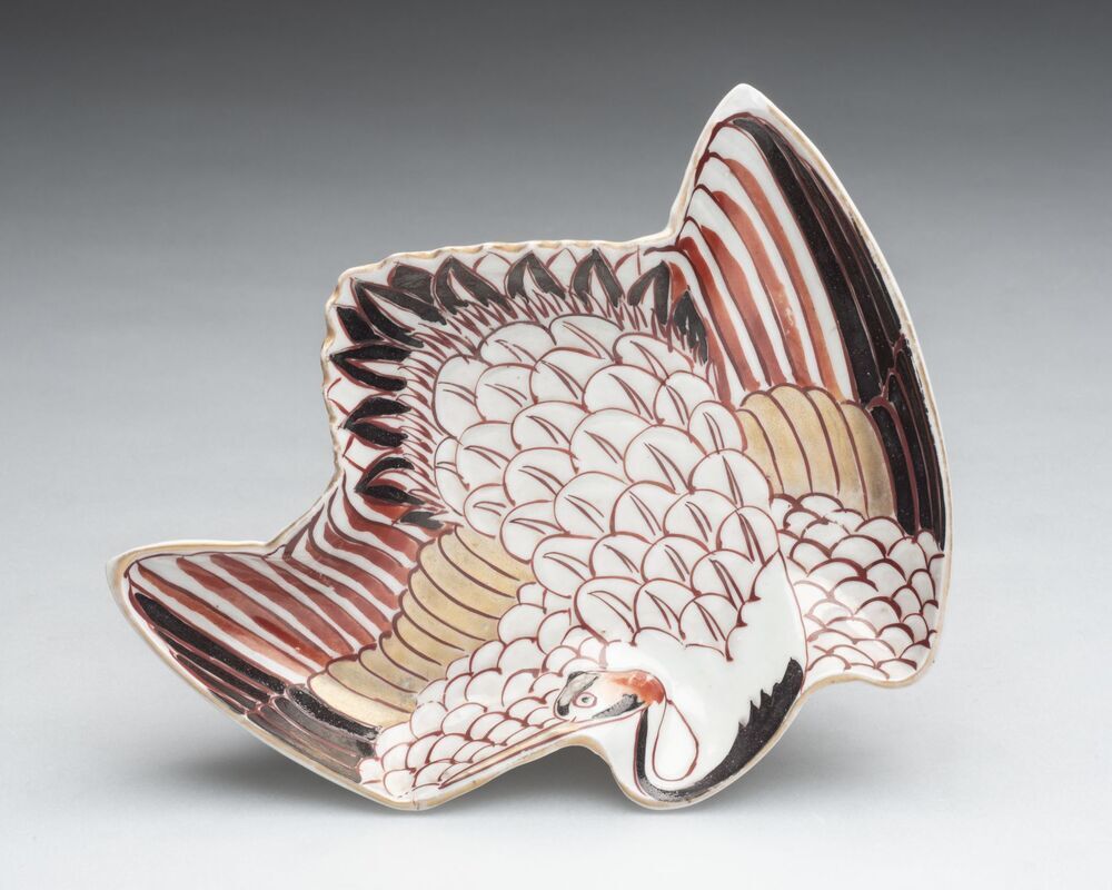 Schaal in de vorm van een kraanvogel