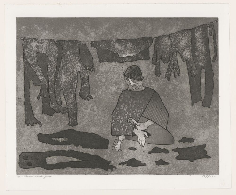 Gulliver bewerkt de huiden der Jahoe's