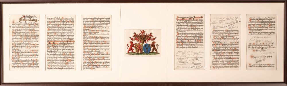 Afschrift van de acte van schenking van de borg Menkema, 18 mei 1921