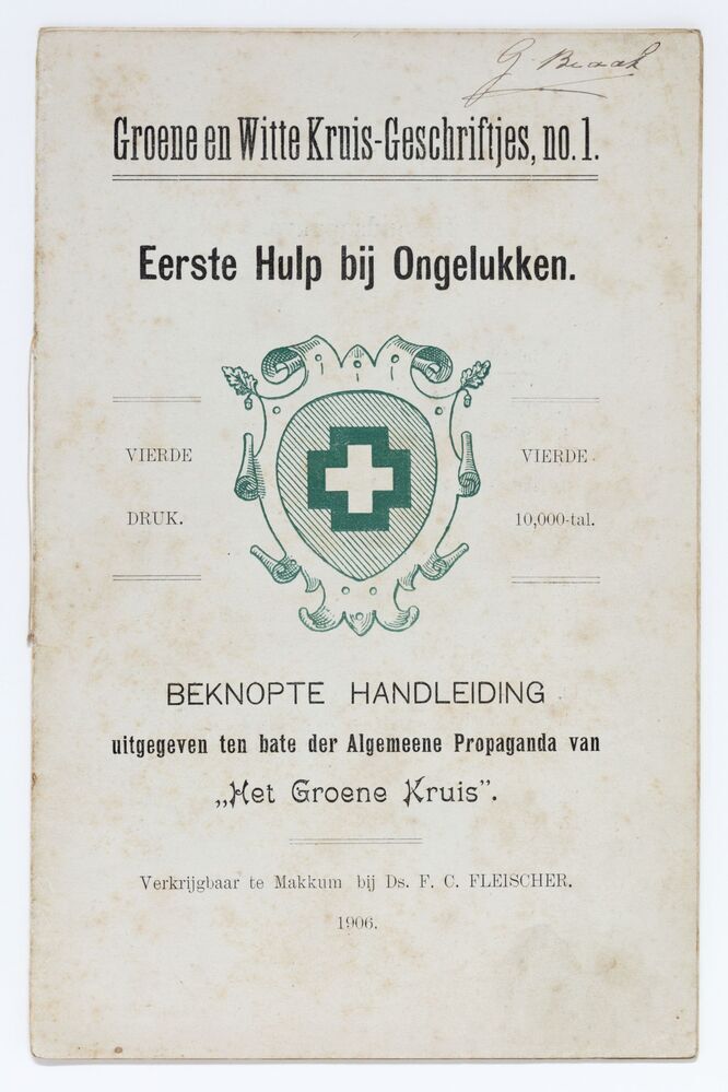 Brochure Groene en Witte Kruis-Geschriftjes, no. 1
