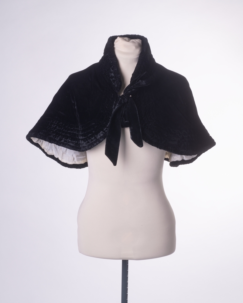 Zwarte cape/schoudermantel van fluweel