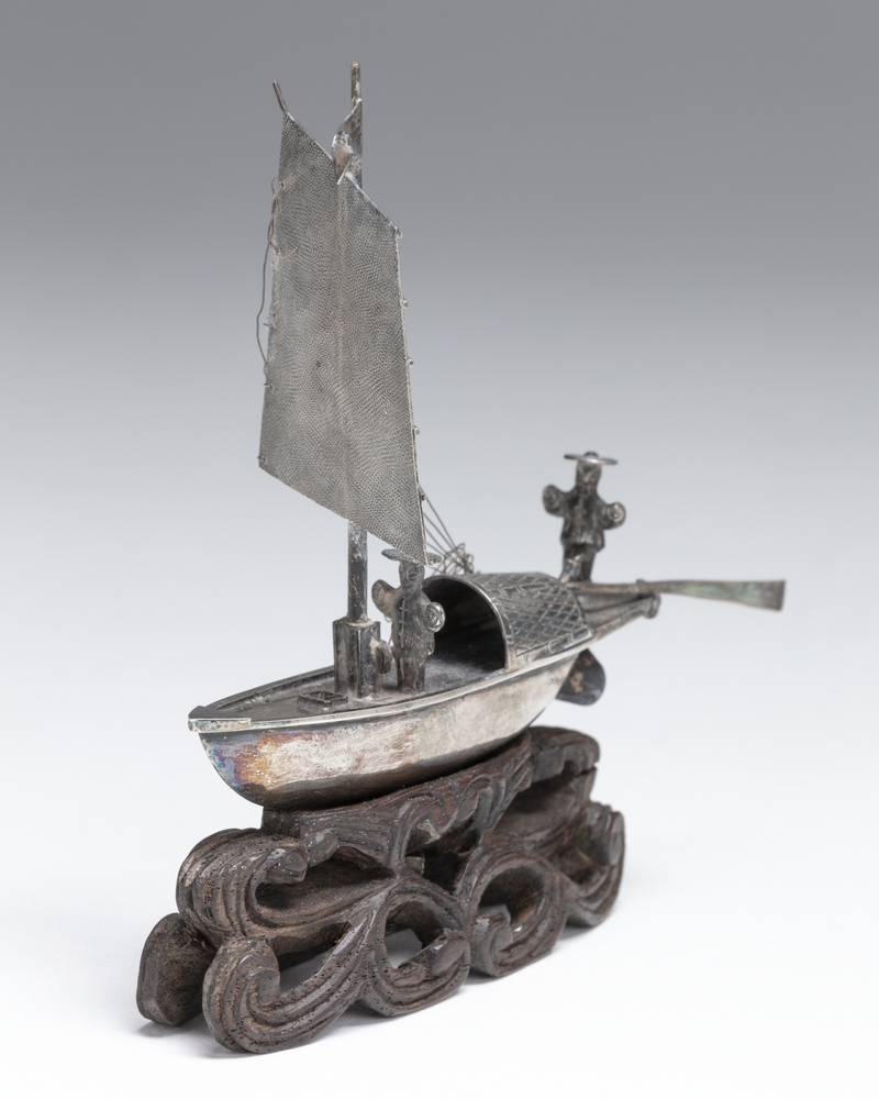 Miniatuur van een Chinese jonk