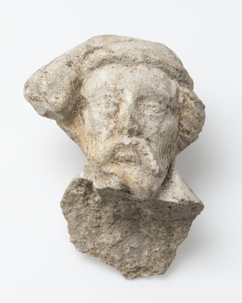 Fragment van een mannenhoofd