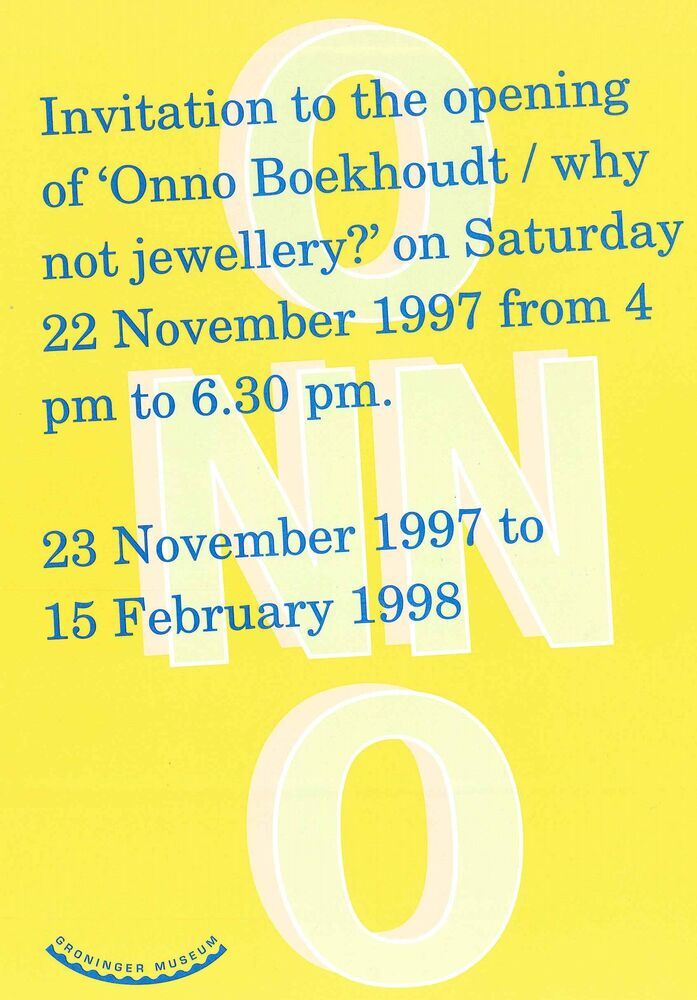 Tentoonstelling in Groninger Museum: Onno Boekhoudt, why not jewellery?