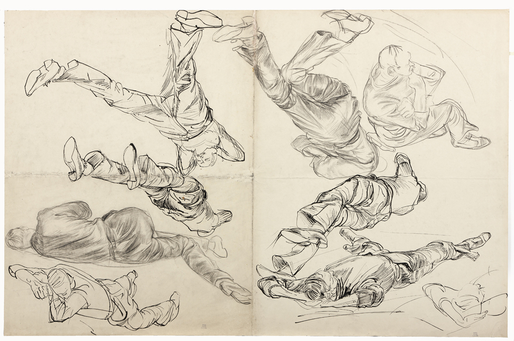 Studies van liggende figuur