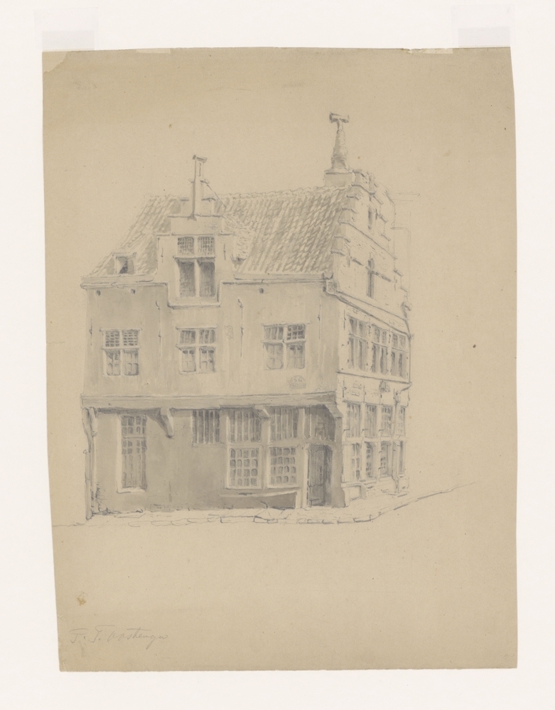 Vrijstaand Renaissancehuis te Groningen, voor- en zijgevel