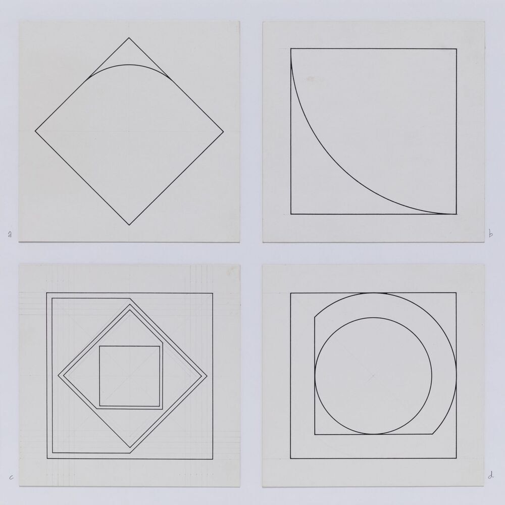 Vier ontwerpen voor reliëfs